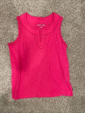 Nautica Bright Pink Sleeveless Embroidered Neck Tank